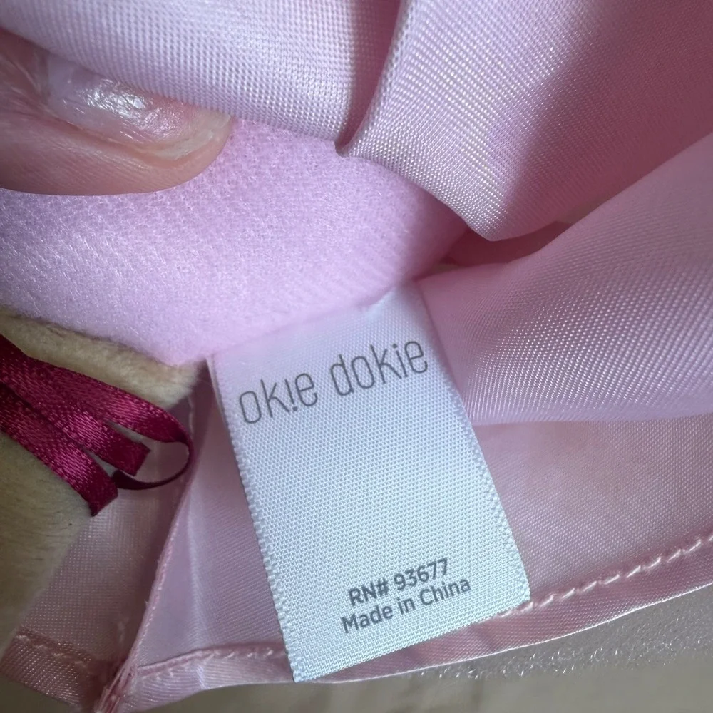 Okie Dokie Plush Ballerina Doll Pink Tulle Tutu Brown Hair Rag Doll F21912